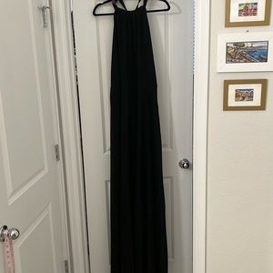 Black Halter Open Back Dress